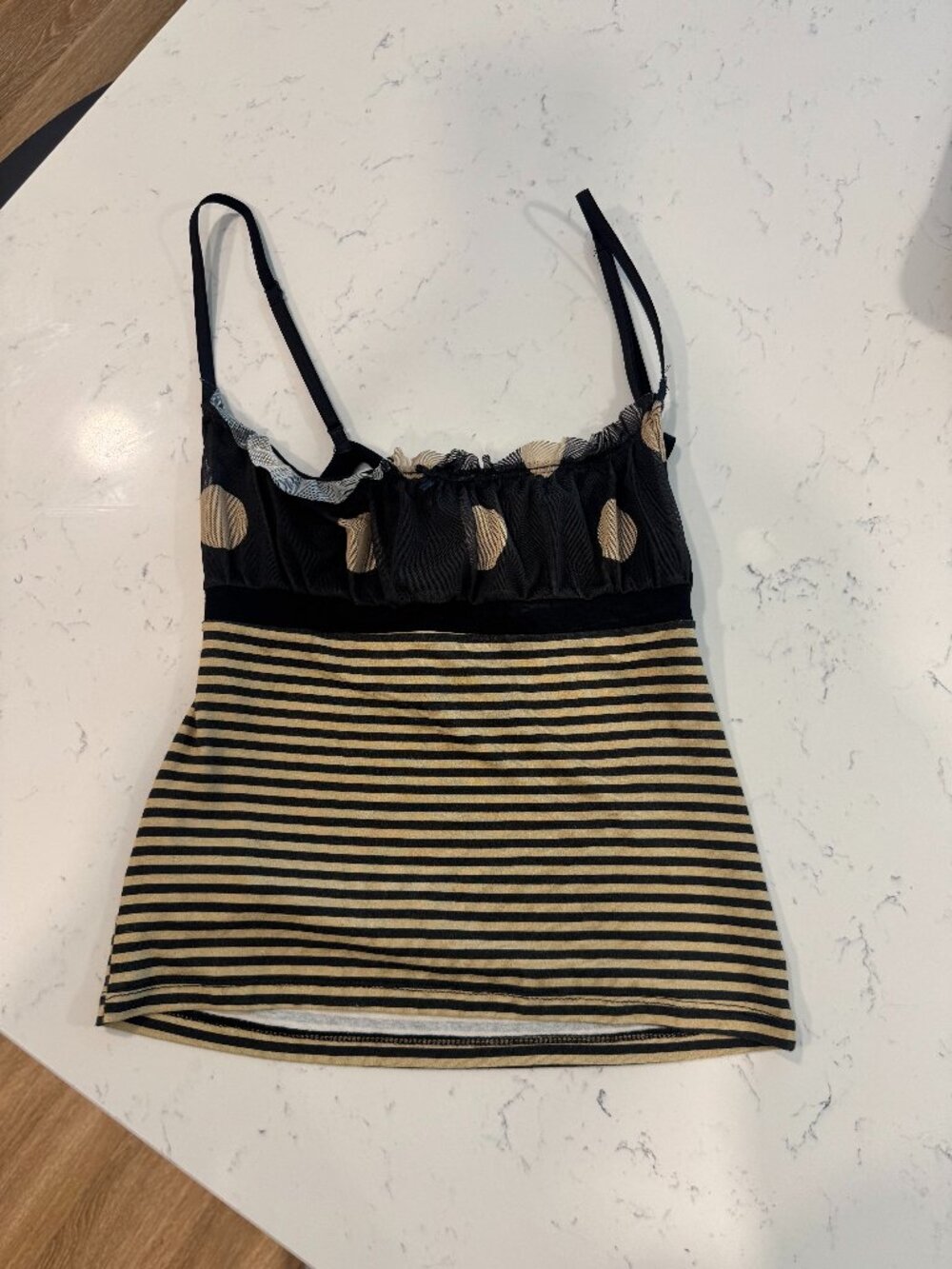 Revolve Lola Ruched Cami Top in Polkadot Stripe